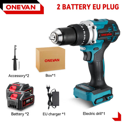 ONEVAN Perceuse À Percussion Brushless Couple Élevé 650 Nm 13 mm Pour Makita 18V - Manuzen