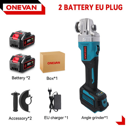 ONEVAN Meuleuse d’Angle 125 mm Brushless 3000 W Compatible Makita 18V - Manuzen