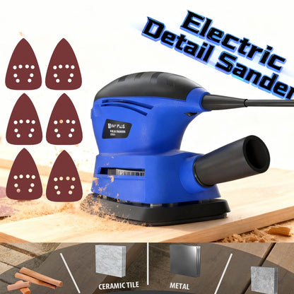 Ponceuse compacte 130 W – finition bois, 6 abrasifs