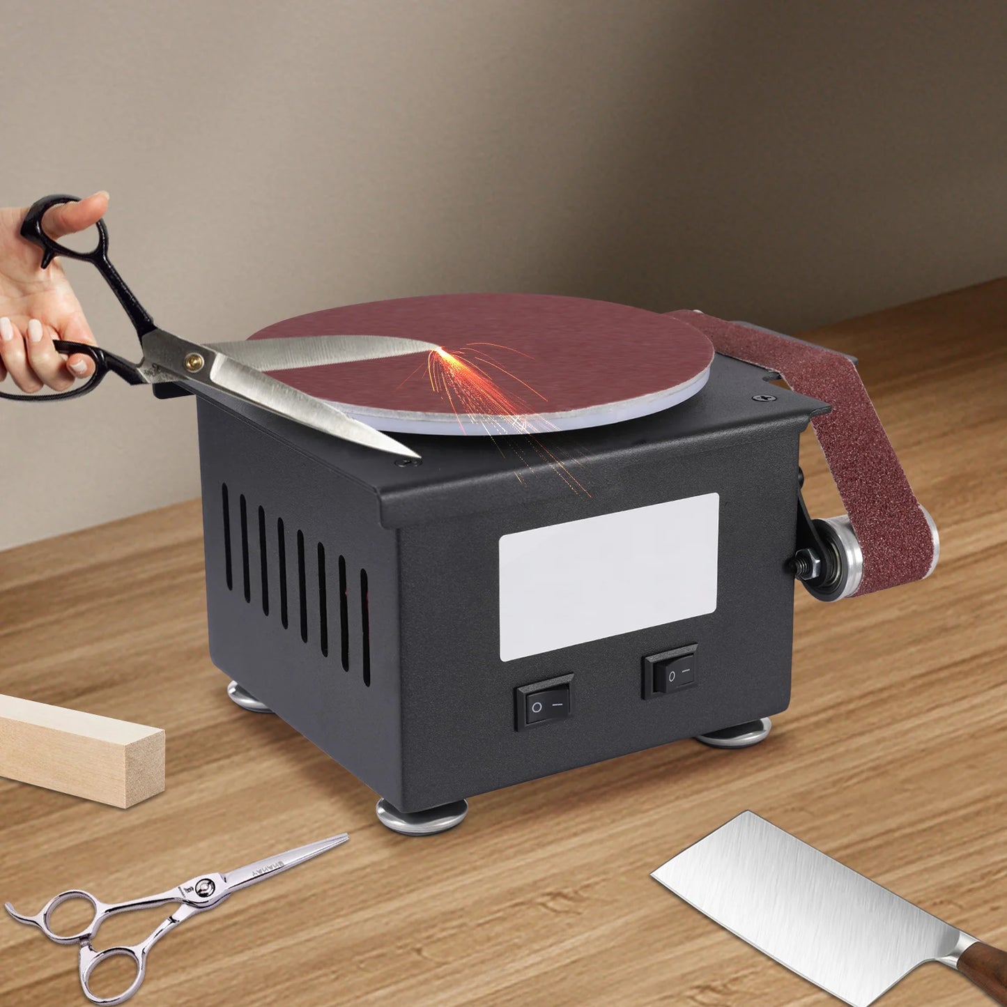 Mini ponceuse à bande 100 W – 7 vitesses, 10 bandes