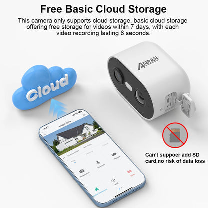 Caméra extérieure sur batterie 3 MP – Wi-Fi 2,4 GHz, IP66