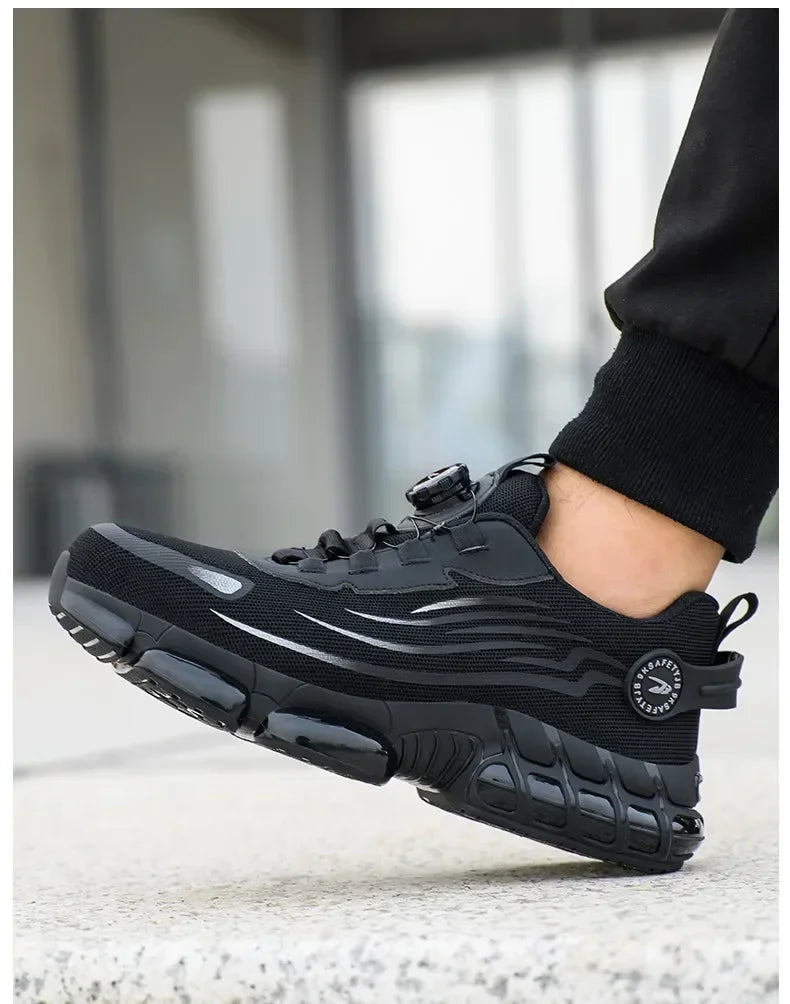 Chaussures De Sécurité À Bouton Rotatif Unisexe Embout Acier 37-48