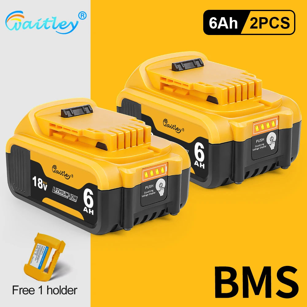 Batterie Waitley 18V Dewalt Liion Autonomie Prolongée BMS Compatibilité 18V 20V 2 batteries 6Ah Pologne