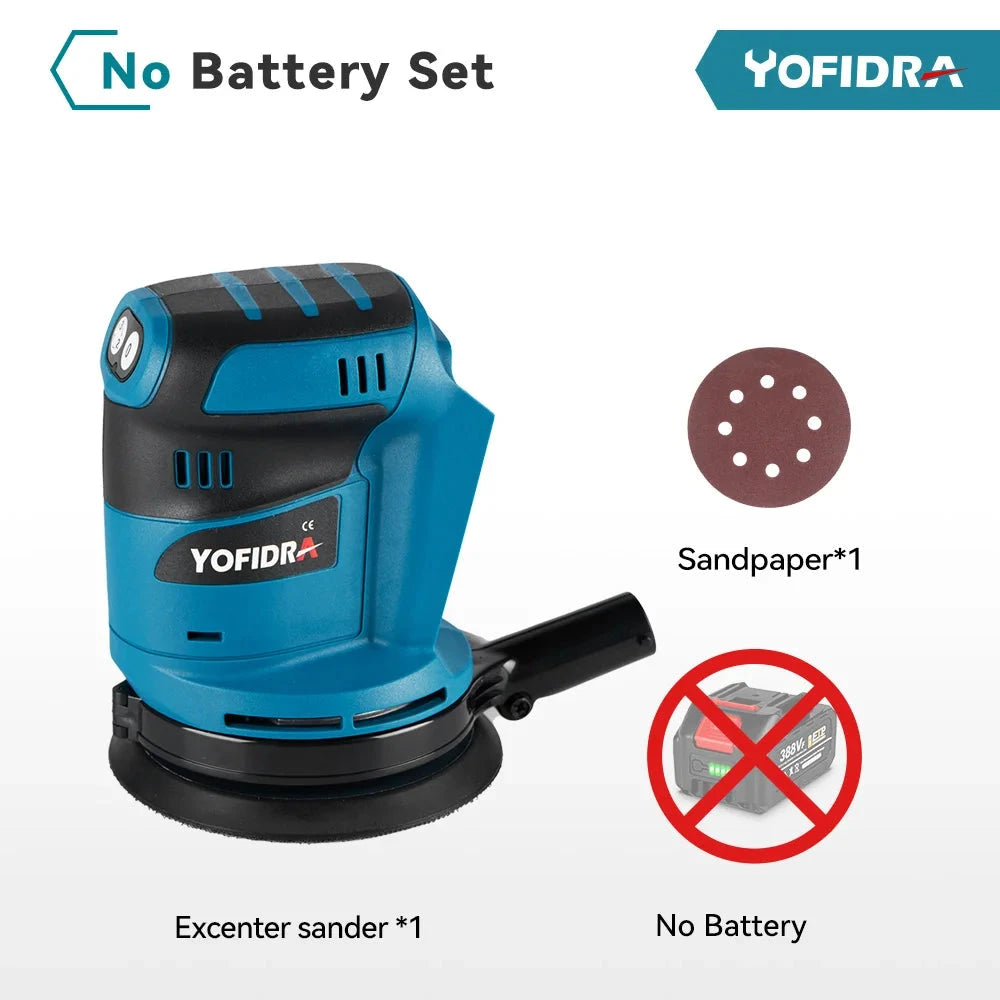Yofidra Ponceuse Orbitale 125 mm Sans Fil - Finition Rapide - Makita 18V Sans batterie Allemagne