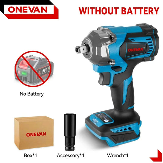 ONEVAN Clé À Chocs Brushless 1200 Nm Compatible Makita 18V Carré 1 2 Pays Bas Sans Batterie