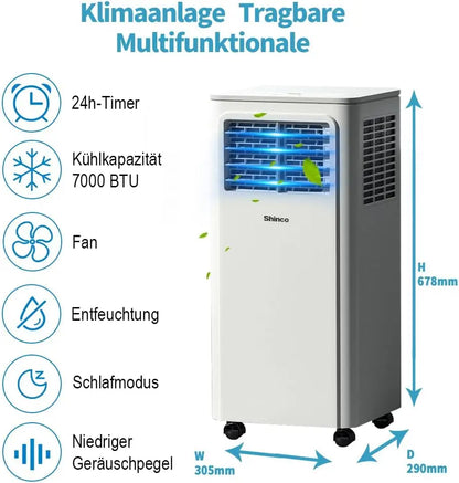 Climatiseur Mobile Shinco 7000 BTU 2,5 kW Refroidissement