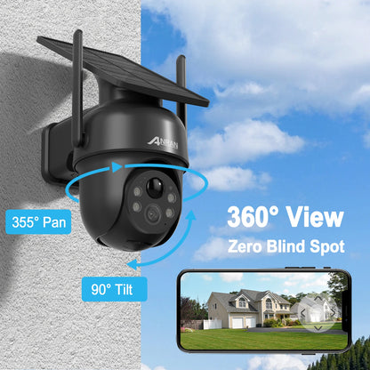 Caméra solaire extérieure Wi-Fi – 3 ou 5 MP, détection PIR