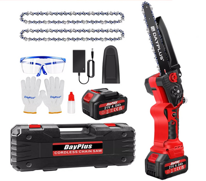 Tronçonneuse Sans Fil 8 Pouces Brushless - Coupe Rapide - Batterie 4,0 Ah - Manuzen