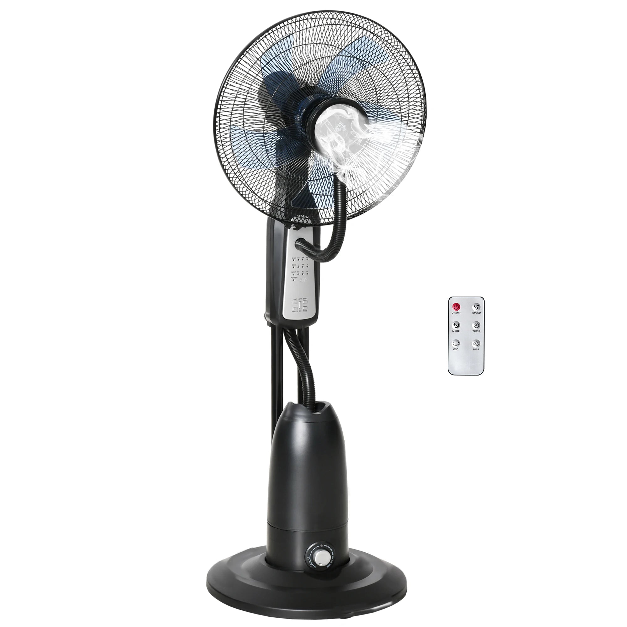 Ventilateur Nébuliseur Oscillant 3 Vitesses Avec Télécommande 90W Noir EU Espagne