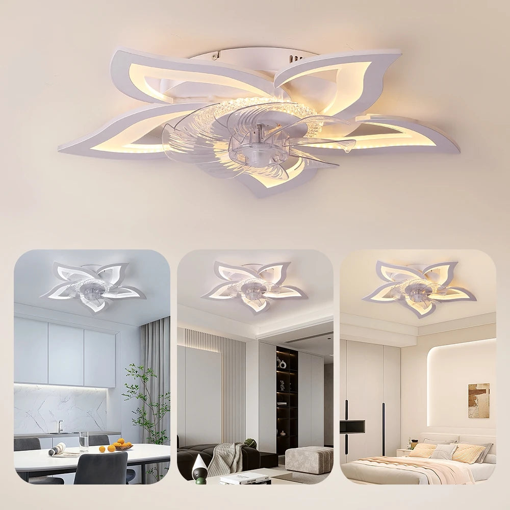 Ventilateur De Plafond LED Moderne Avec Télécommande Silencieuse