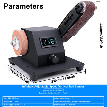 Ponceuse à bande et disque 350 W – kit 20 abrasifs