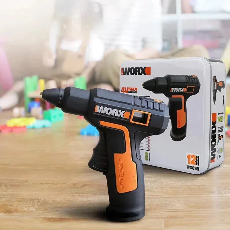Worx WX890 Pistolet À Colle Sans Fil Chauffe Rapide Bâtons Standard 7 Mm