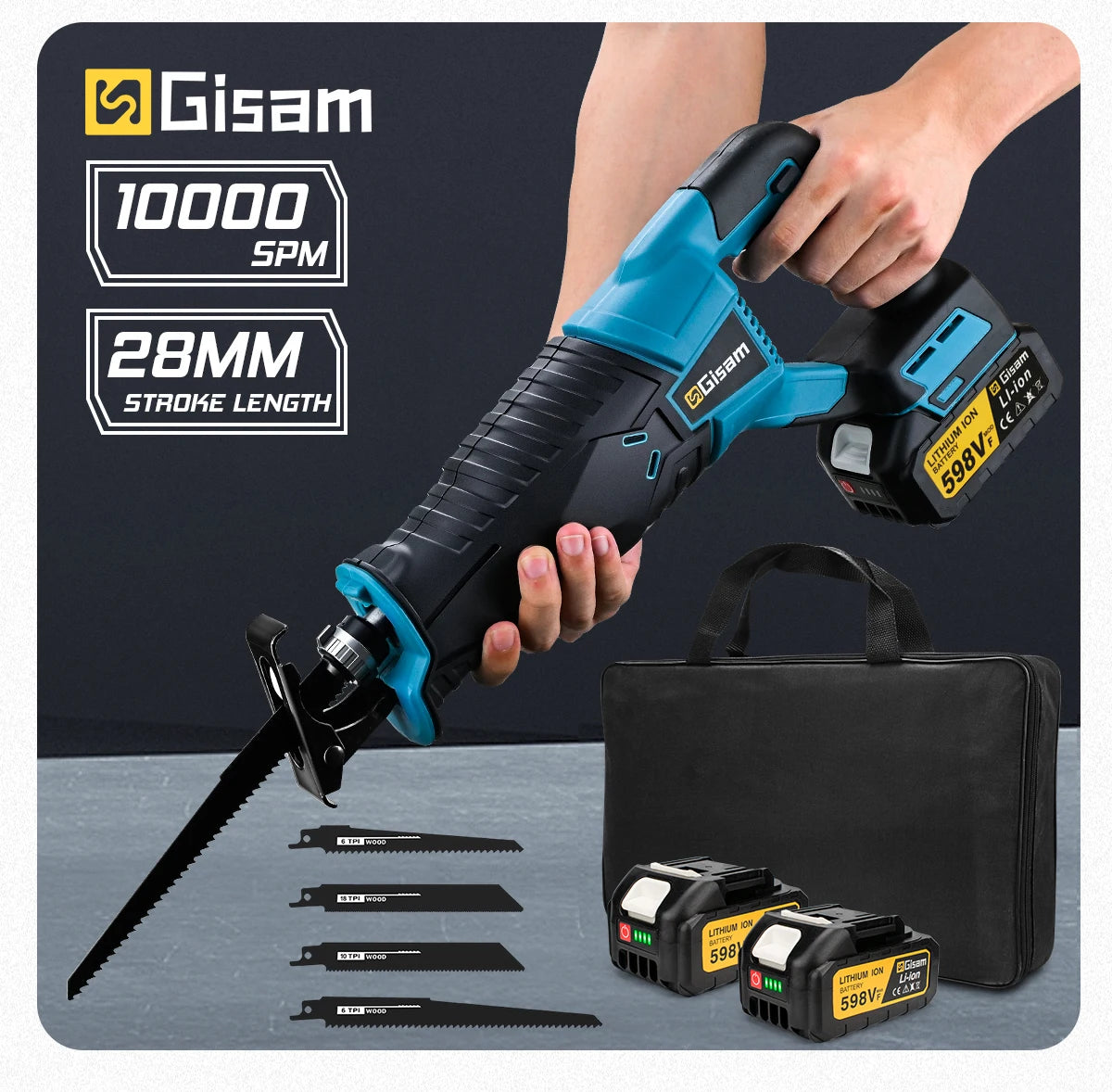 Gisam Scie Sabre 3000W 10000SPM Sans Fil - Coupe Rapide Compatible 18V Makita 10000 spm 18v makita 3000w _Hi_chtgptapp_optimised_this_description-generator _Hi_chtgptapp_optimised_this_seo-meta-description _Hi_chtgptapp_optimised_this_seo-meta-title _Hi_chtgptapp_optimised_this_tags-generator _Hi_chtgptapp_optimised_this_title-generator batterie incluse bois compatible makita coupe bois coupe rapide gisam outil électrique outillage professionnel sans fil scie alternative scie sabre