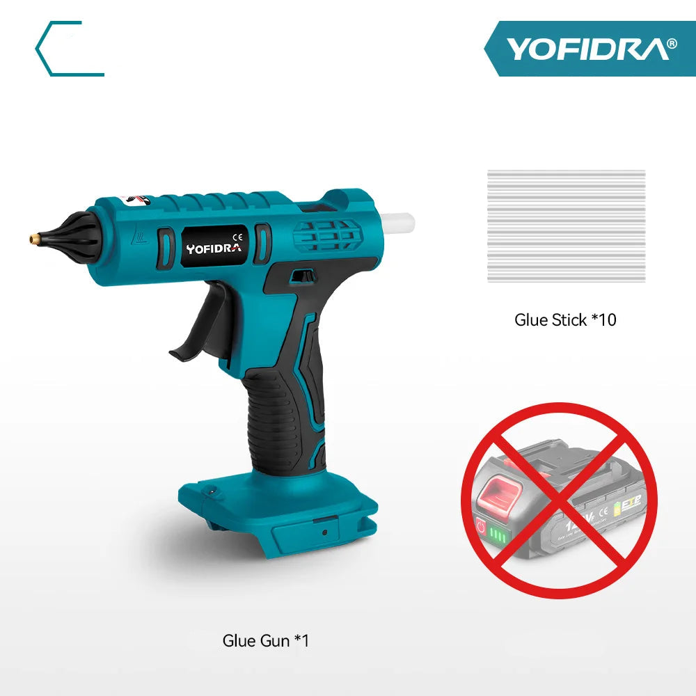 Yofidra Pistolet À Colle 100W Chauffe 2 Min Compatible Batteries Makita 18V - Manuzen