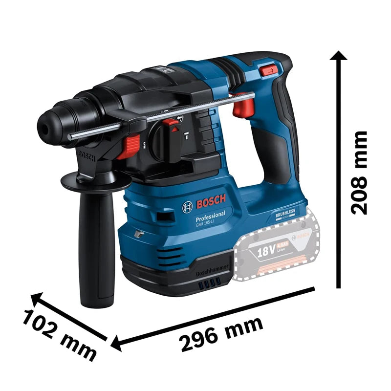 Bosch GBH 185-LI Marteau Perforateur Sans Fil 18V Brushless pour Burinage et Perçage - Manuzen