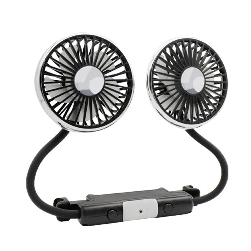 Ventilateur USB Pour Voiture Double Tête Puissant 3 Vitesses Espagne Gris