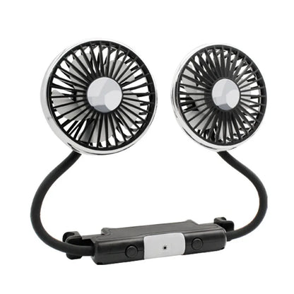Ventilateur USB Pour Voiture Double Tête Puissant 3 Vitesses Espagne Gris