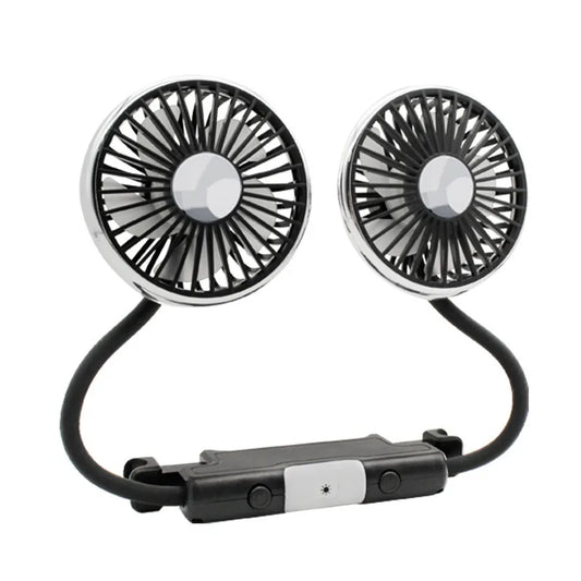 Ventilateur USB Pour Voiture Double Tête Puissant 3 Vitesses Espagne Gris