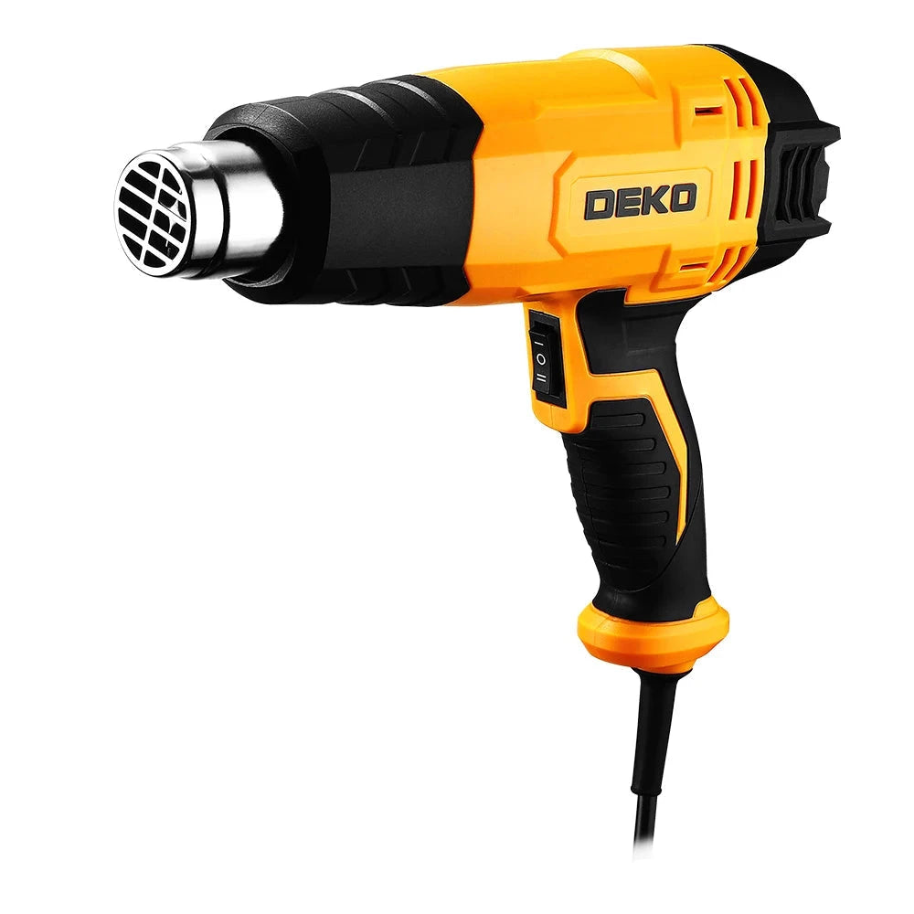DEKO DKHG06 Pistolet Thermique 2000W Chauffe Rapide 2 Niveaux et 3 Accessoires