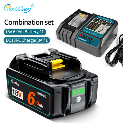 Batterie Waitley 18V Pour Makita Capacité 5/6/9Ah Remplacement Rechargeable Chargeur & batterie 6Ah France