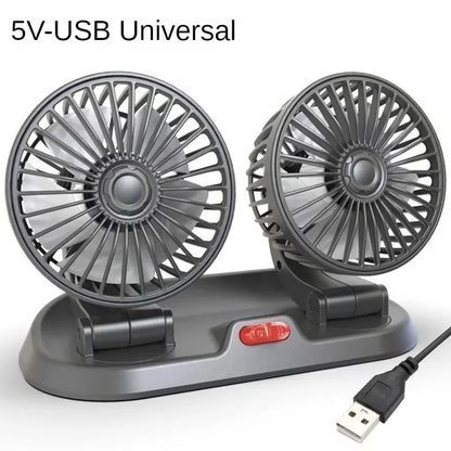Ventilateur De Voiture Double Tête 5V 12V USB Portable Silencieux 360 Espagne 5V USB
