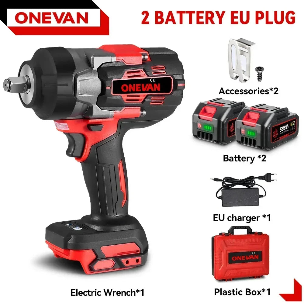 ONEVAN Clé À Chocs 1/2 Pouce 2800 Nm Brushless, Couple Fort, Makita 18V - Manuzen