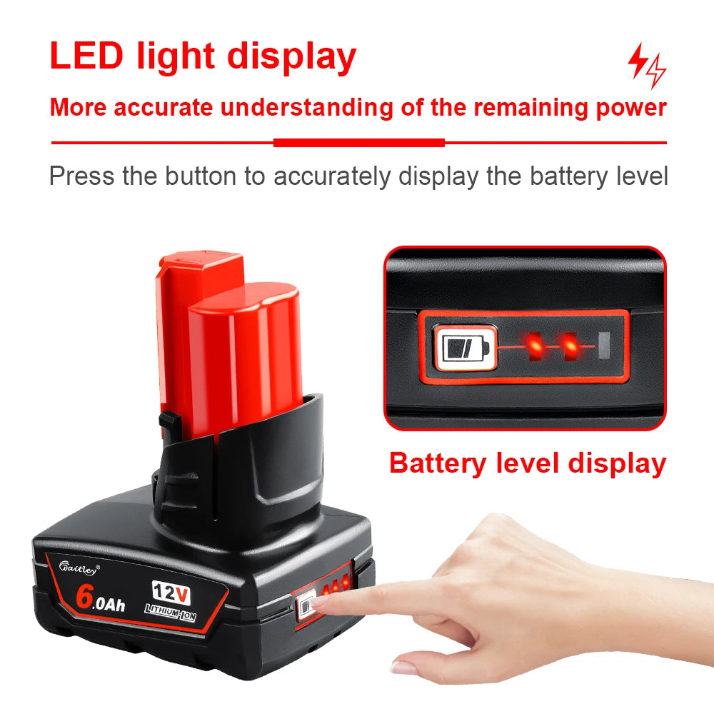 Batterie Li-Ion M12 Milwaukee 6Ah et 9Ah 12V Pour Outils M12 Autonomie Prolongée