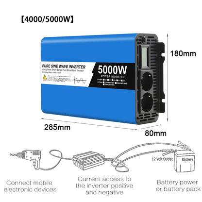 Onduleur À Onde Sinusoïdale Pure Puissant 12V-24V Vers 220V 12000W