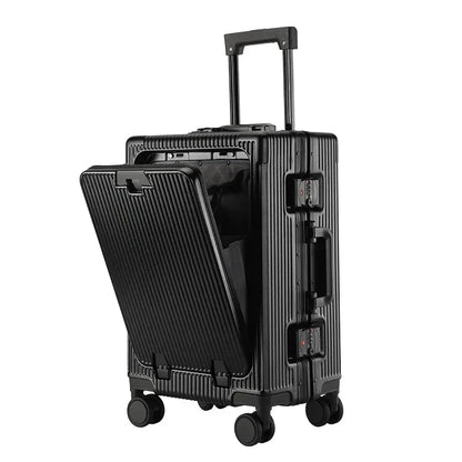 Valise Cabine Ouverture Frontale Roulante Grande Capacité USB Porte Gobelets