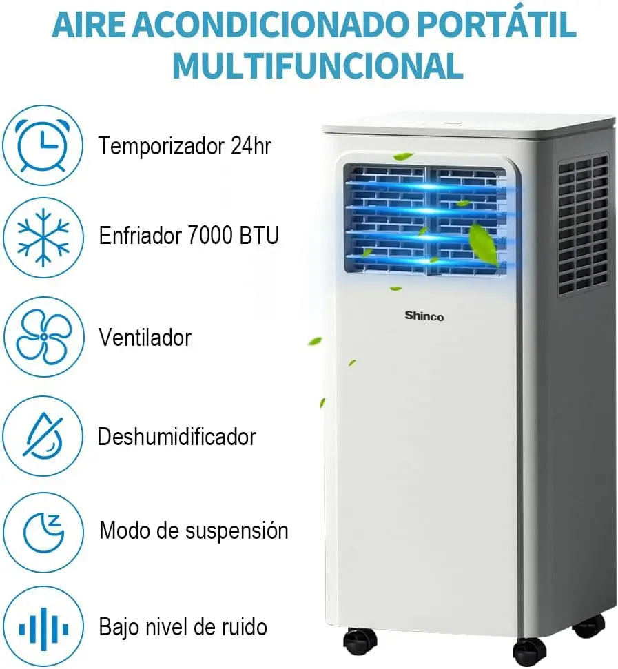 Climatiseur Mobile Shinco 7000 BTU 2,5 kW Refroidissement