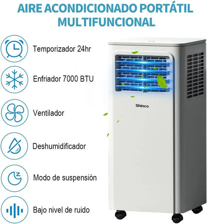 Climatiseur Mobile Shinco 7000 BTU 2,5 kW Refroidissement