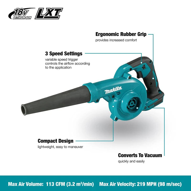 Makita DUB185Z Souffleur 18V Sans Fil Puissant Nettoyage Industriel Polluants - Manuzen
