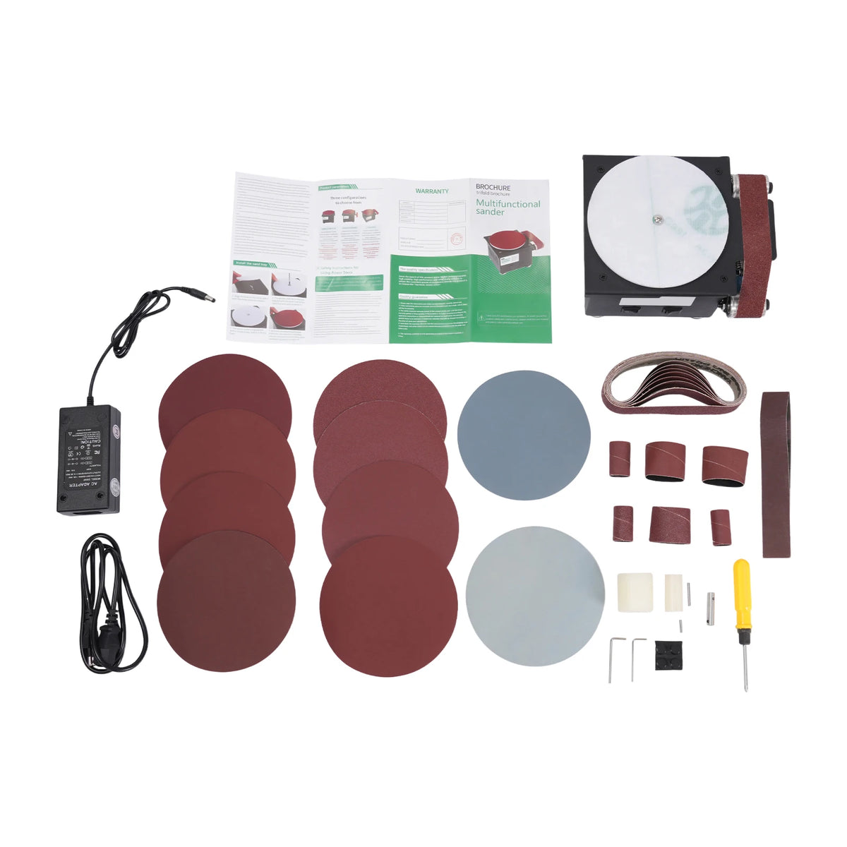 Mini ponceuse à bande 100 W – 7 vitesses, 10 bandes