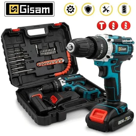 GISAM Perceuse-Visseuse Sans Fil 28 Nm - Gain De Temps - 2 Vitesses, 25+3