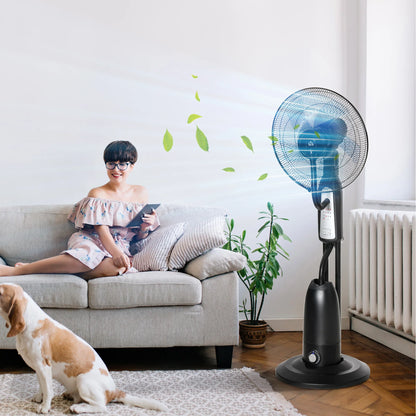 Ventilateur Nébuliseur Oscillant 3 Vitesses Avec Télécommande 90W