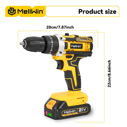 MELLWIN Perceuse À Percussion Sans Fil Couple Élevé Compatible Makita 18V