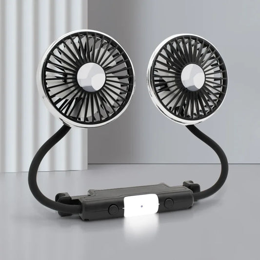 Ventilateur USB Pour Voiture Double Tête Puissant 3 Vitesses