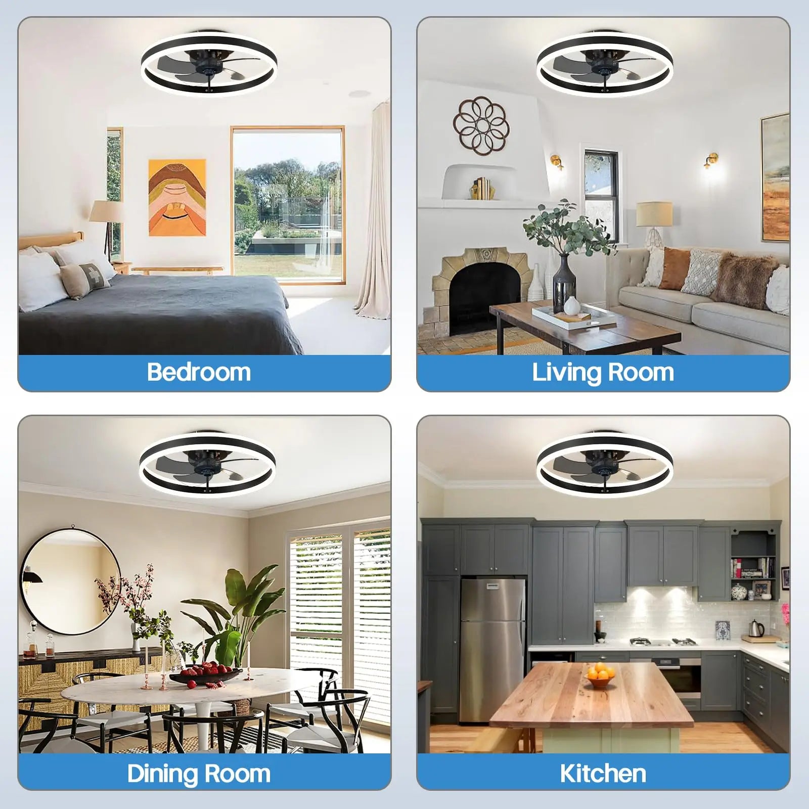 Ventilateur De Plafond Silencieux Télécommande Et LED 6 Vitesses