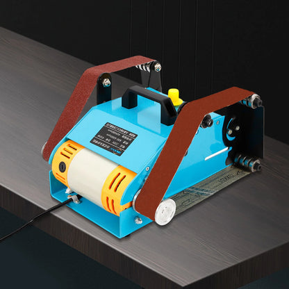 Ponceuse à bande double tête 950 W – angle réglable