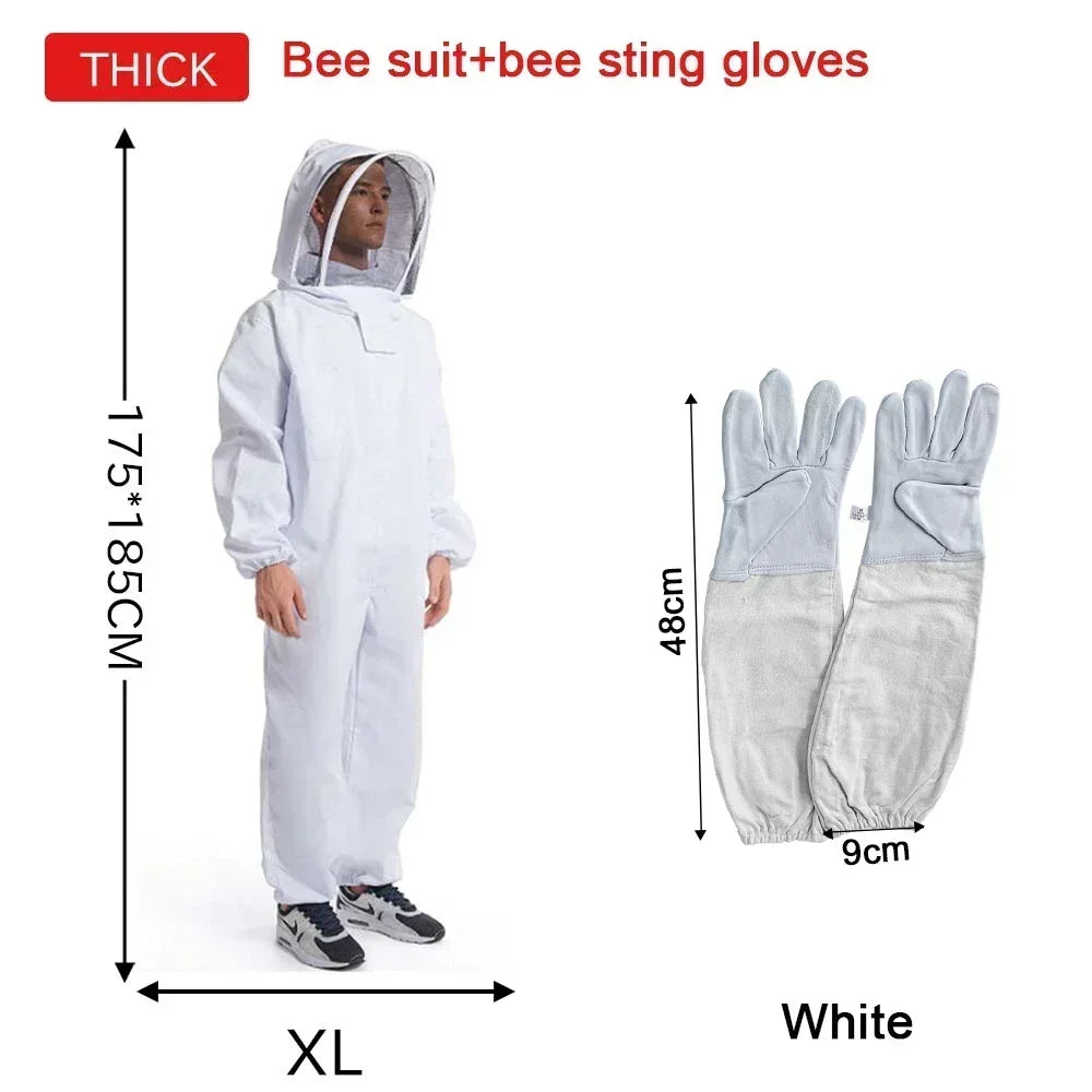 Combinaison Apiculture Coton Anti Piqûres Avec Voile Intégral XL avec gants