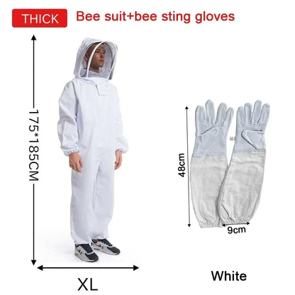 Combinaison Apiculture Coton Anti Piqûres Avec Voile Intégral XL avec gants