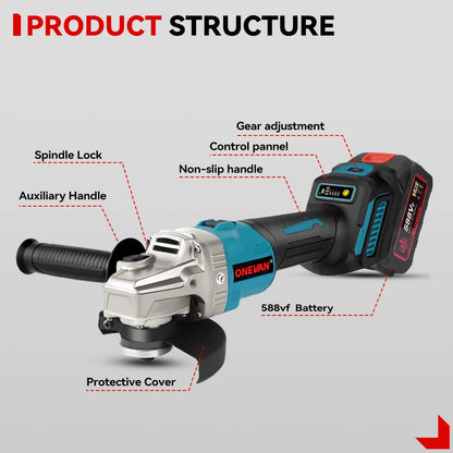 ONEVAN Meuleuse d’Angle 125 mm Brushless 3000 W Compatible Makita 18V 125 mm 18v 3000 w _Hi_chtgptapp_optimised_this_description-generator _Hi_chtgptapp_optimised_this_seo-meta-description _Hi_chtgptapp_optimised_this_seo-meta-title _Hi_chtgptapp_optimised_this_tags-generator _Hi_chtgptapp_optimised_this_title-generator abrasif batterie incluse bricolage à domicile brushless compatible makita disques à sabler disqueuse meuleuse d’angle moteur puissant onevan outil électrique sans fil vitesse variable