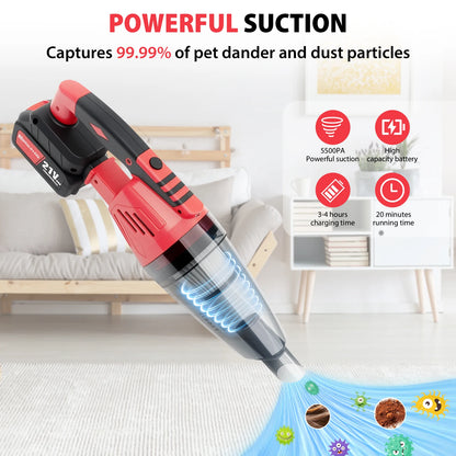 Aspirateur à main sans fil – 1 ou 2 batteries, 3 filtres