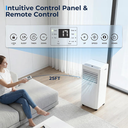 Climatiseur Mobile 14000 BTU Refroidissement Déshumidification Pièces 100 m3
