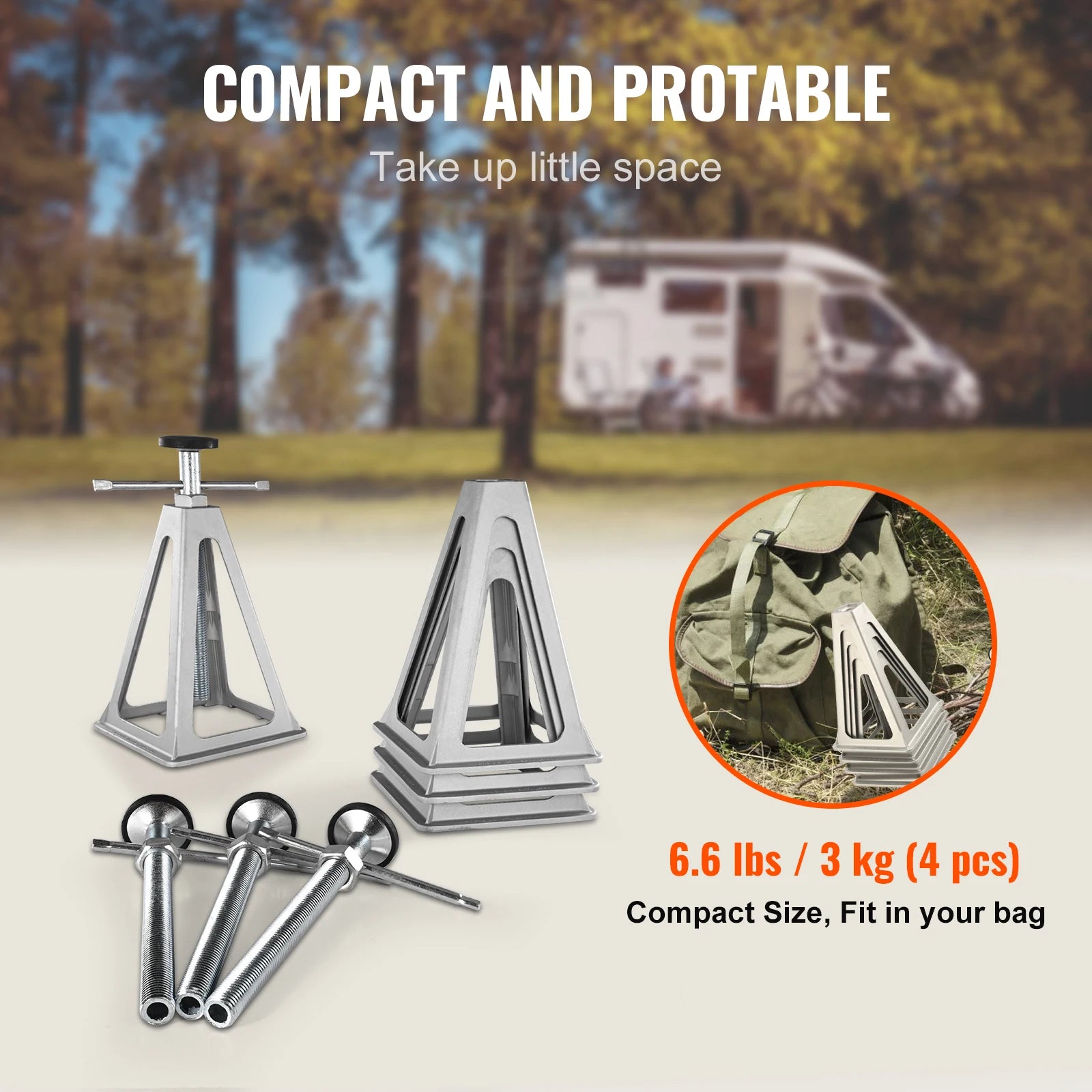 VEVOR Crics Stabilisateurs 4 Pcs 6000 Lb Aluminium Nivellement Précis Pour RV