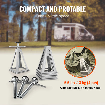 VEVOR Crics Stabilisateurs 4 Pcs 6000 Lb Aluminium Nivellement Précis Pour RV