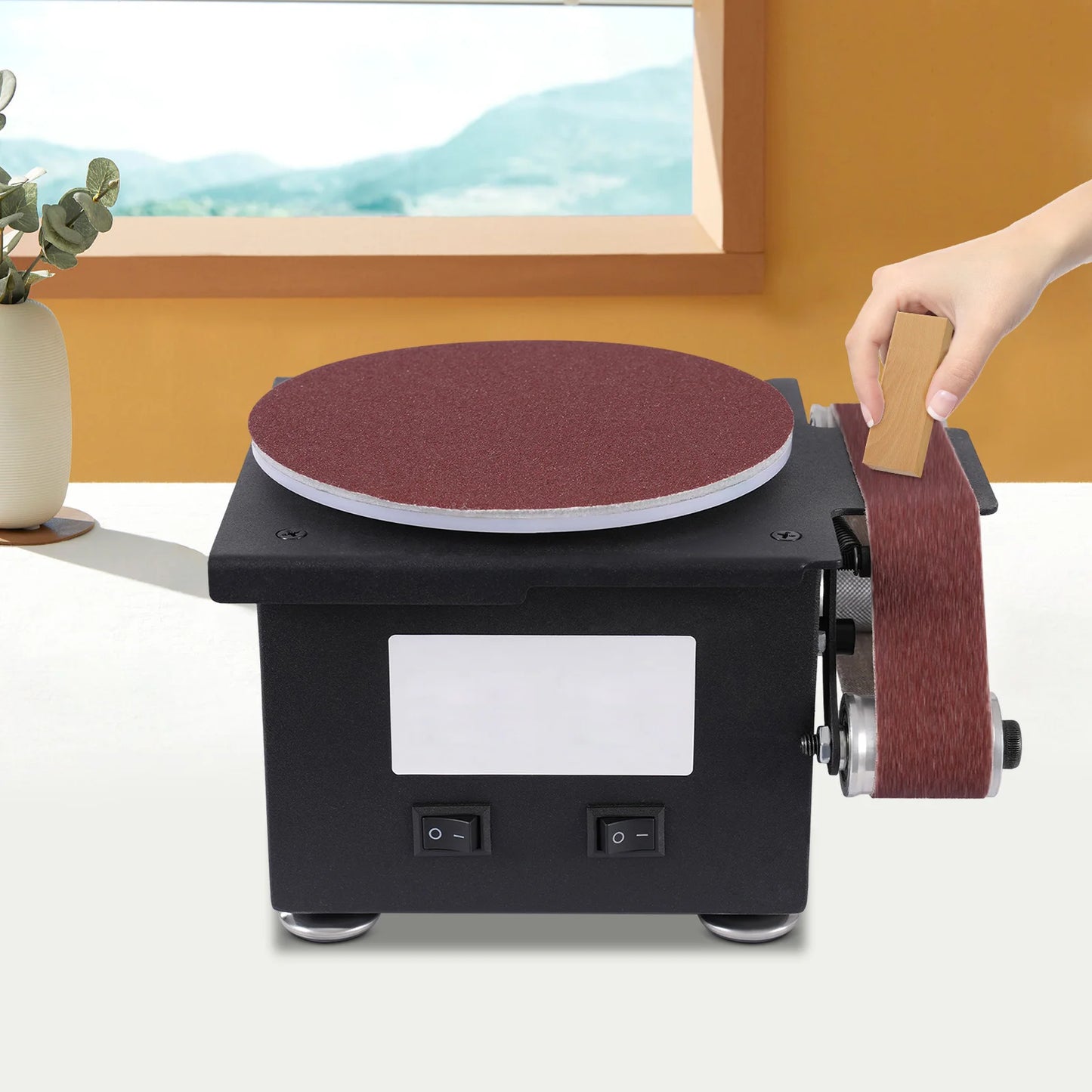Mini ponceuse à bande 100 W – 7 vitesses, 10 bandes