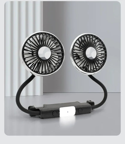 Ventilateur USB Pour Voiture Double Tête Puissant 3 Vitesses