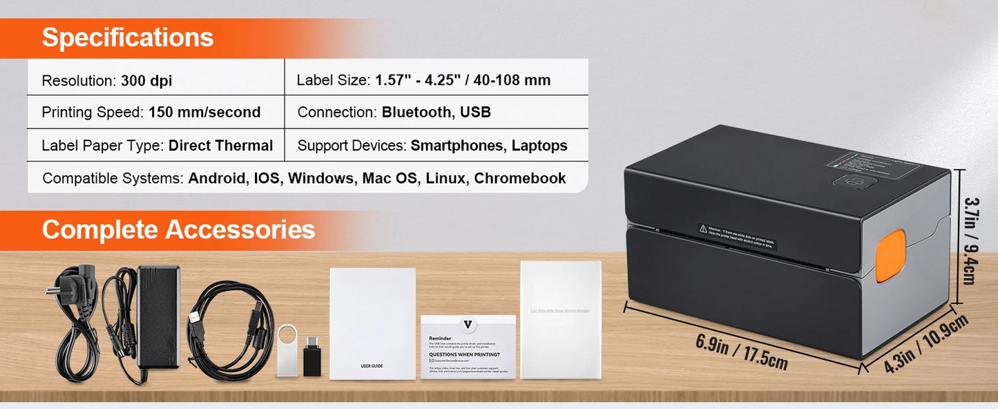 Imprimante D'Étiquettes Thermique 300 DPI Bluetooth, Impression Nette, 4x6 USB 300 dpi 4x6 _Hi_chtgptapp_optimised_this_description-generator _Hi_chtgptapp_optimised_this_seo-meta-description _Hi_chtgptapp_optimised_this_seo-meta-title _Hi_chtgptapp_optimised_this_tags-generator _Hi_chtgptapp_optimised_this_title-generator bluetooth ce impression nette impression thermique imprimante thermique imprimante étiquettes papier thermique réseau câblé sans batterie usb vevor étiqueteuse