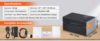 Imprimante D'Étiquettes Thermique 300 DPI Bluetooth, Impression Nette, 4x6 USB 300 dpi 4x6 _Hi_chtgptapp_optimised_this_description-generator _Hi_chtgptapp_optimised_this_seo-meta-description _Hi_chtgptapp_optimised_this_seo-meta-title _Hi_chtgptapp_optimised_this_tags-generator _Hi_chtgptapp_optimised_this_title-generator bluetooth ce impression nette impression thermique imprimante thermique imprimante étiquettes papier thermique réseau câblé sans batterie usb vevor étiqueteuse